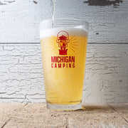 Michigan Camping Red Lantern Pint Glass