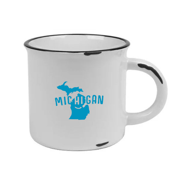 Michigan Hi White Western Mug