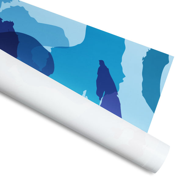 Great Lakes Blue Camo gift wrap paper