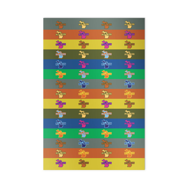 Michigan Hi striped gift wrap paper