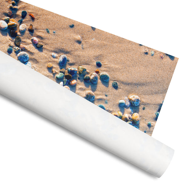 Lake Michigan sand and rocks gift wrap paper