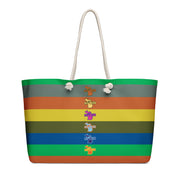Michigan striped tote bag