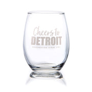 Cheers to Detroit Stemless Wine Glass