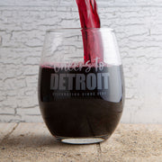 Cheers to Detroit Stemless Wine Glass