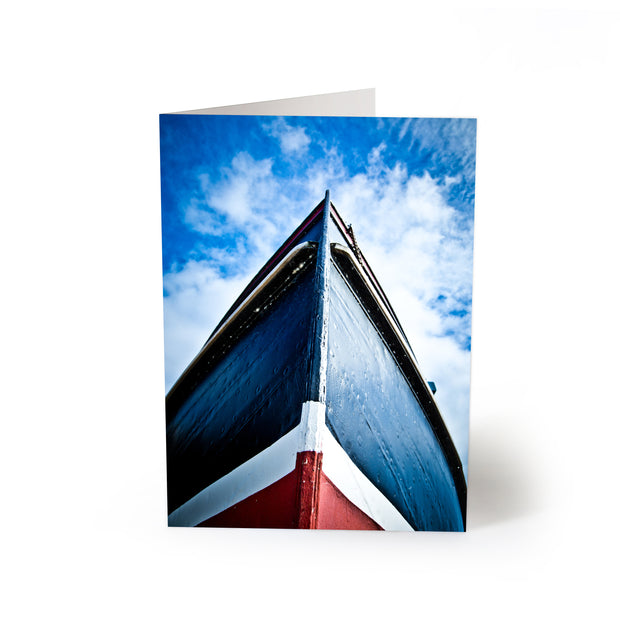 Red, White and Bow Blank Greeting Card